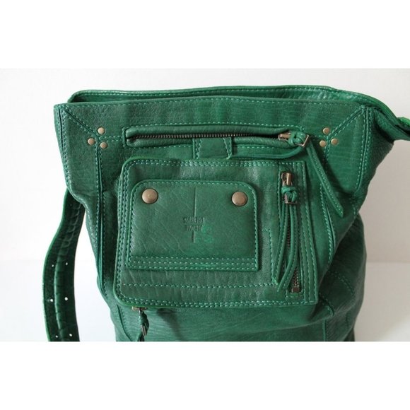 Jerome Dreyfuss Green Genuine Leather Shoulder Bag Rare - Picture 3 of 13